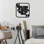 Wallity Work Hard Escultura de pared de metal negra